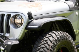 Jeep Rubicon Fenders - Rear - Fishbone Offroad - Elite Aluminum - Black textured - `18-`27